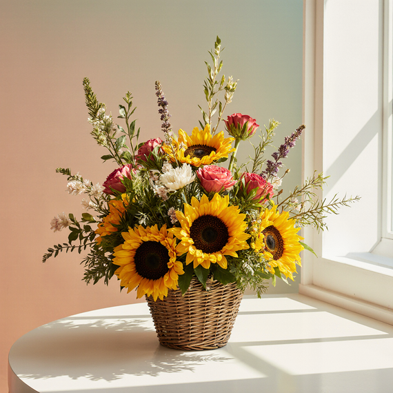 Sunflower Basket